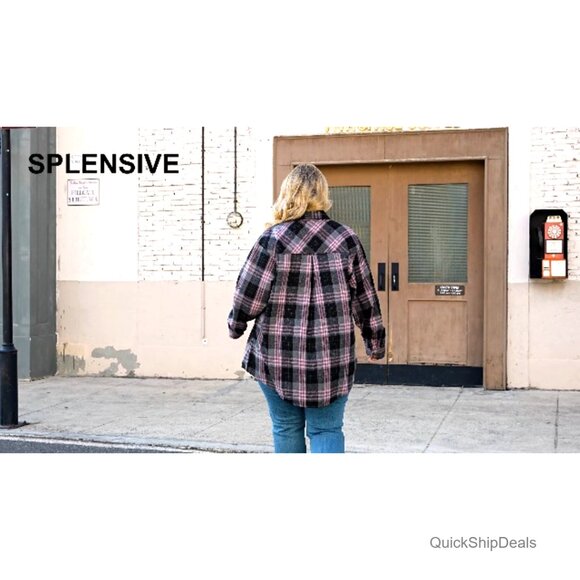 Plus Size Flannel Button Down Shirt Soft Long Sleeve Plaid Blouse - Picture 7 of 7